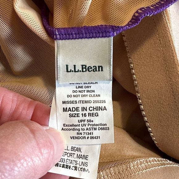 NWT L.L. Bean Purple Polka Dot Swimsuit Sz 16 - Picture 4 of 7